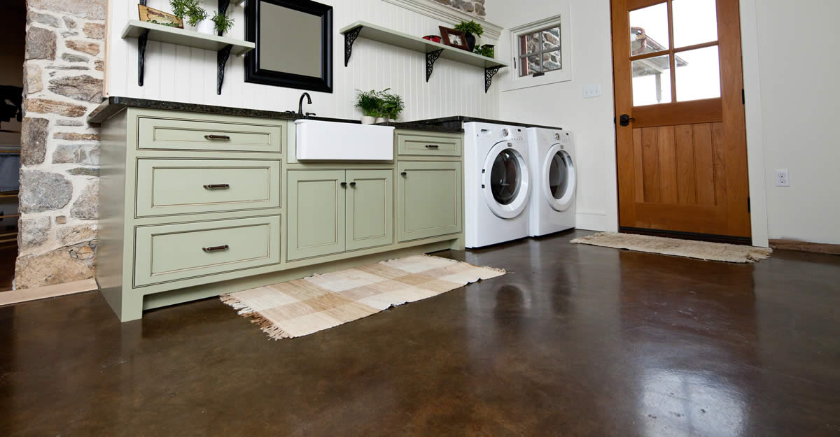 stained concrete floors kitchen